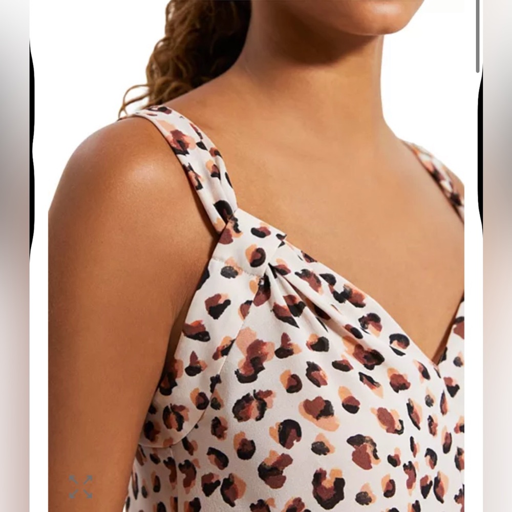 Theory Sleeveless Animal Print Silk Top Size XL NWT